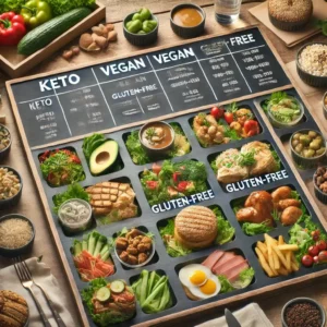 Różnorodne posiłki cateringowe dla popularnych diet – keto, wegańska, bezglutenowa i odchudzająca, w ekologicznych opakowaniach